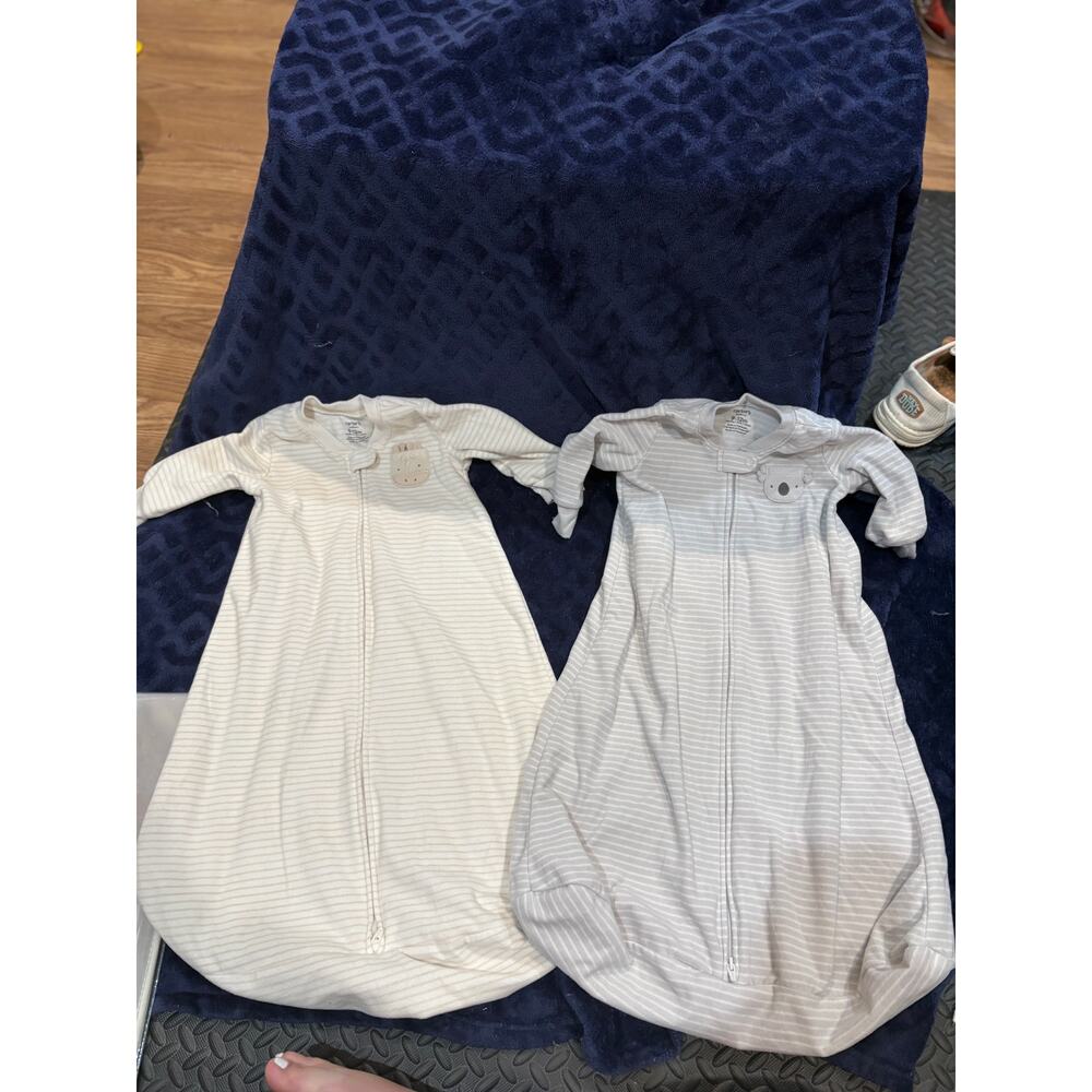 Carters Baby Sleep Sack Bundle 9-12M Neutral Striped Fleece Zip Sleeper